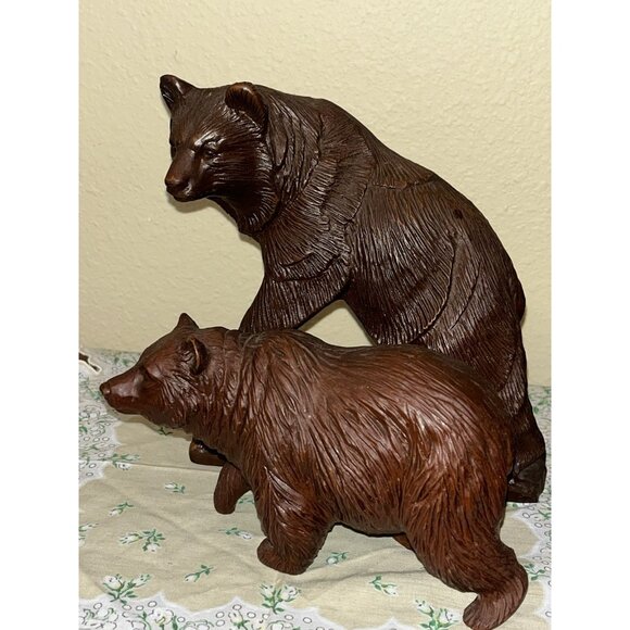 2 Red Mill Bear Sculpture Figurines Brown Grizzle Cabin Decor 7.5" 4" READ - Picture 1 of 13